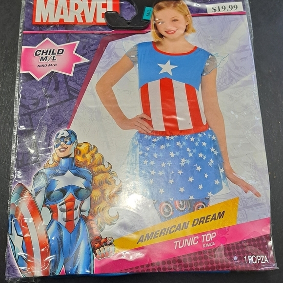 NWOT Halloween Costume Marvel American Dream Girl's M/L - Picture 4 of 4